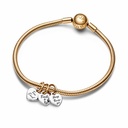 Charm colgante Pandora Bicolor Divisible Triple Amistad en dos tonos
