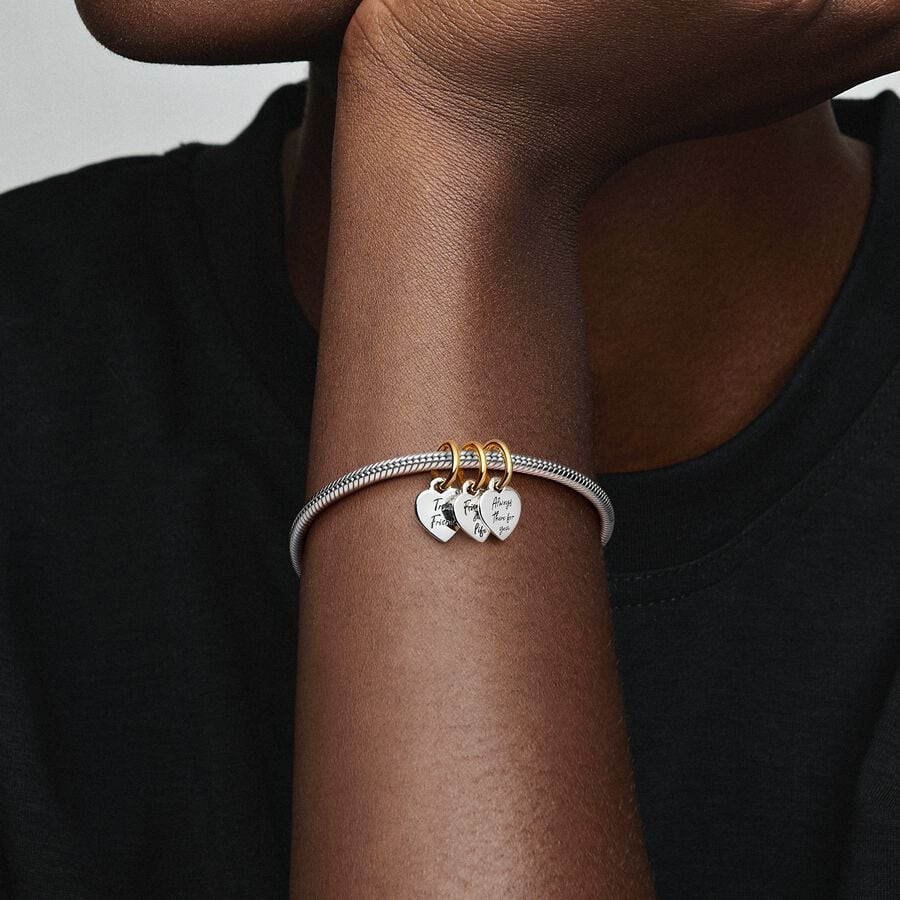 Charm colgante Pandora Bicolor Divisible Triple Amistad en dos tonos