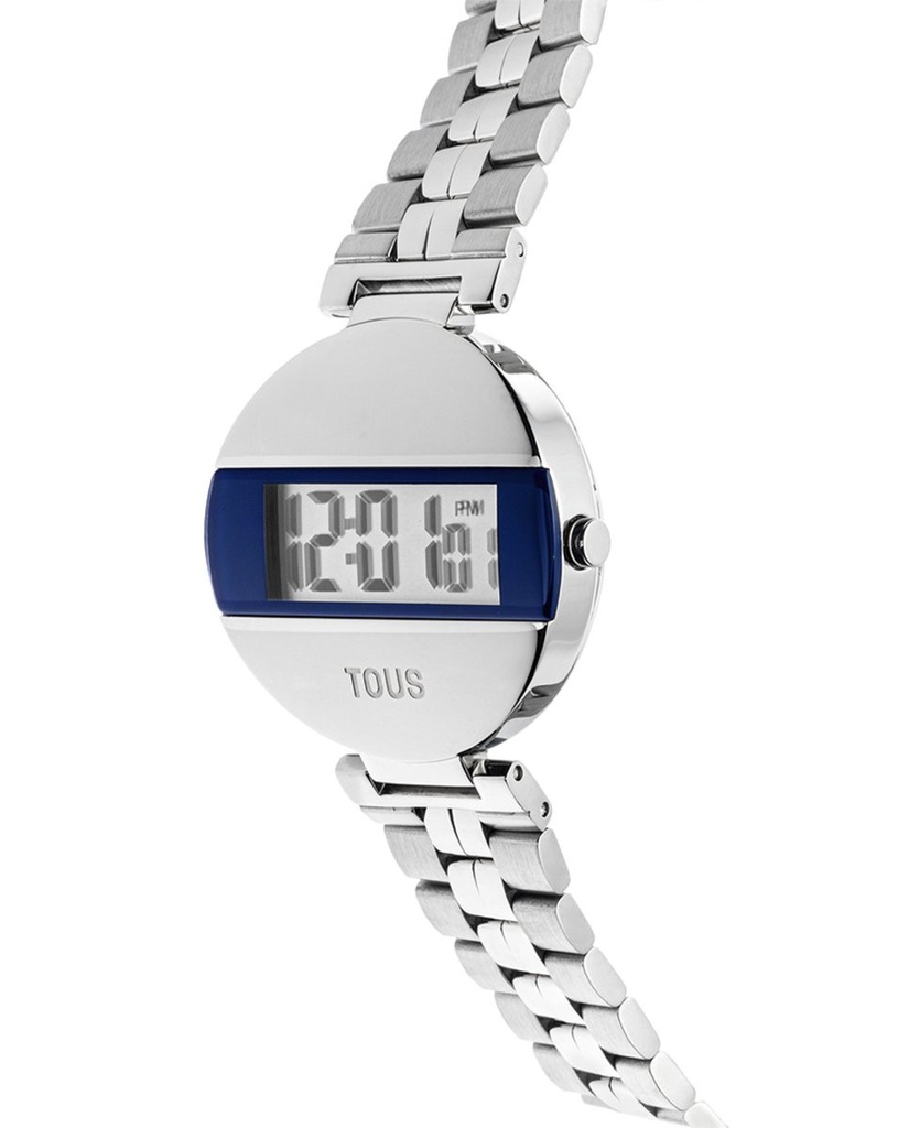 Reloj Tous Mars Unisex digital con brazalete de acero redondo y azul marino