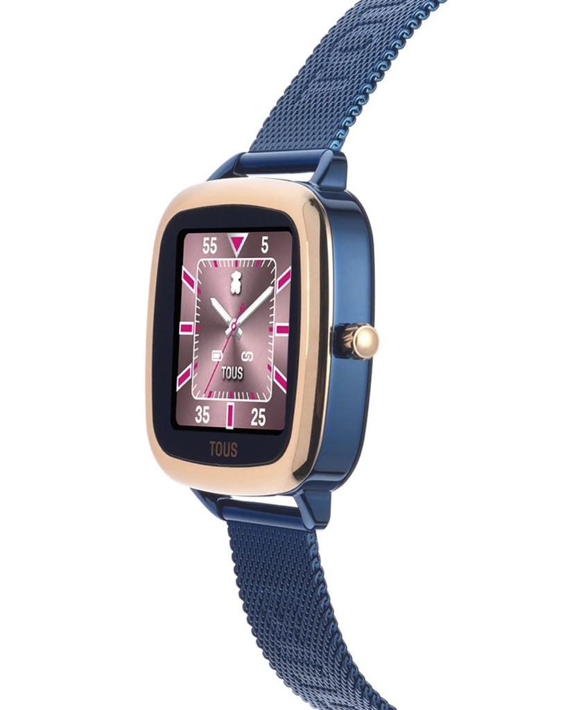 Reloj Tous Smartwatch D-Connect Unisex acero IP rosa y brazalete de acero IP azul