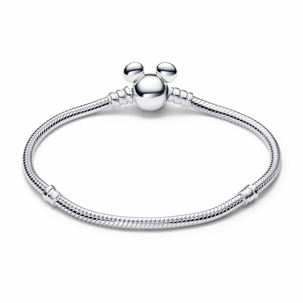 Pulsera Pandora Moments cadena de serpiente con Cierre Mickey Mouse de Disney