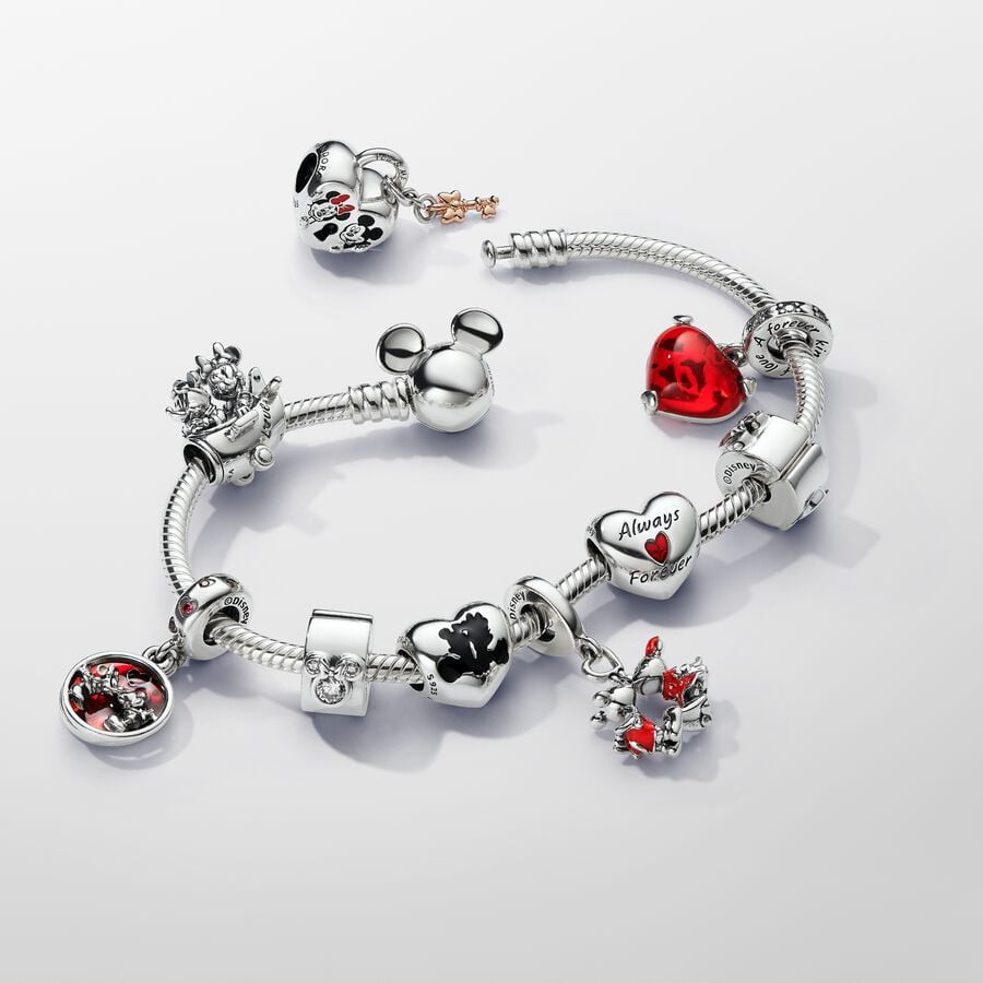 Pulsera Pandora Moments cadena de serpiente con Cierre Mickey Mouse de Disney