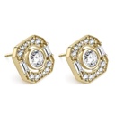 PENDIENTES LITTA FIORE VINTAGE PAVE CIRCONITAS EN ORO AMARILLO