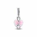 Charm Pandora colgante con forma de corazón opalescente de mama