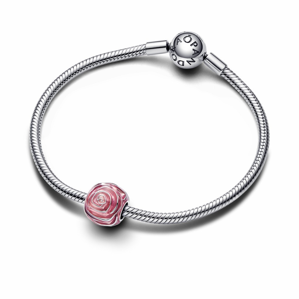 Charm Pandora rosa rosa en flor