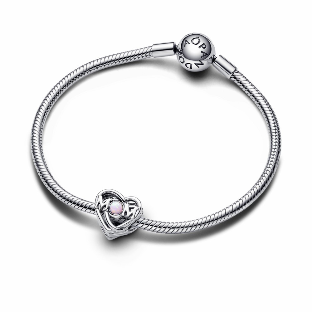 Charm Pandora Calado Mama y corazón