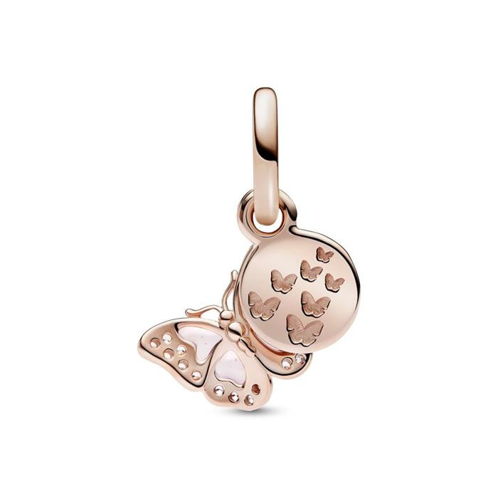 Charm Colgante Pandora doble mariposa rosa