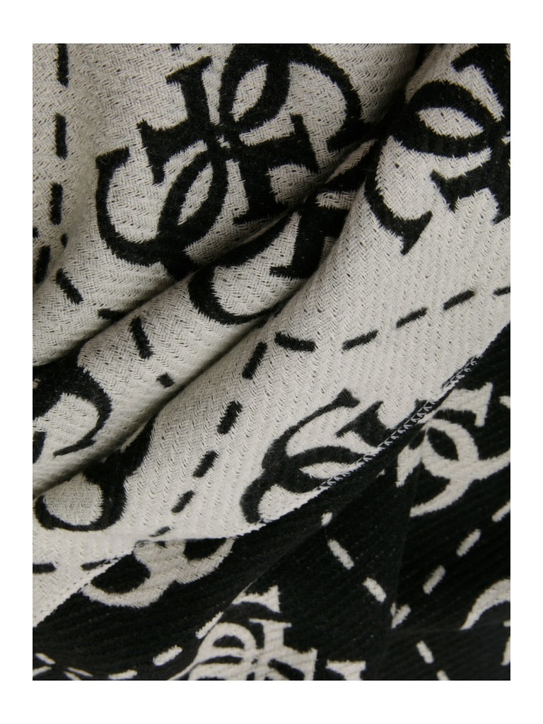 Bufanda Guess Vikky con logo 4G Negro / Gris