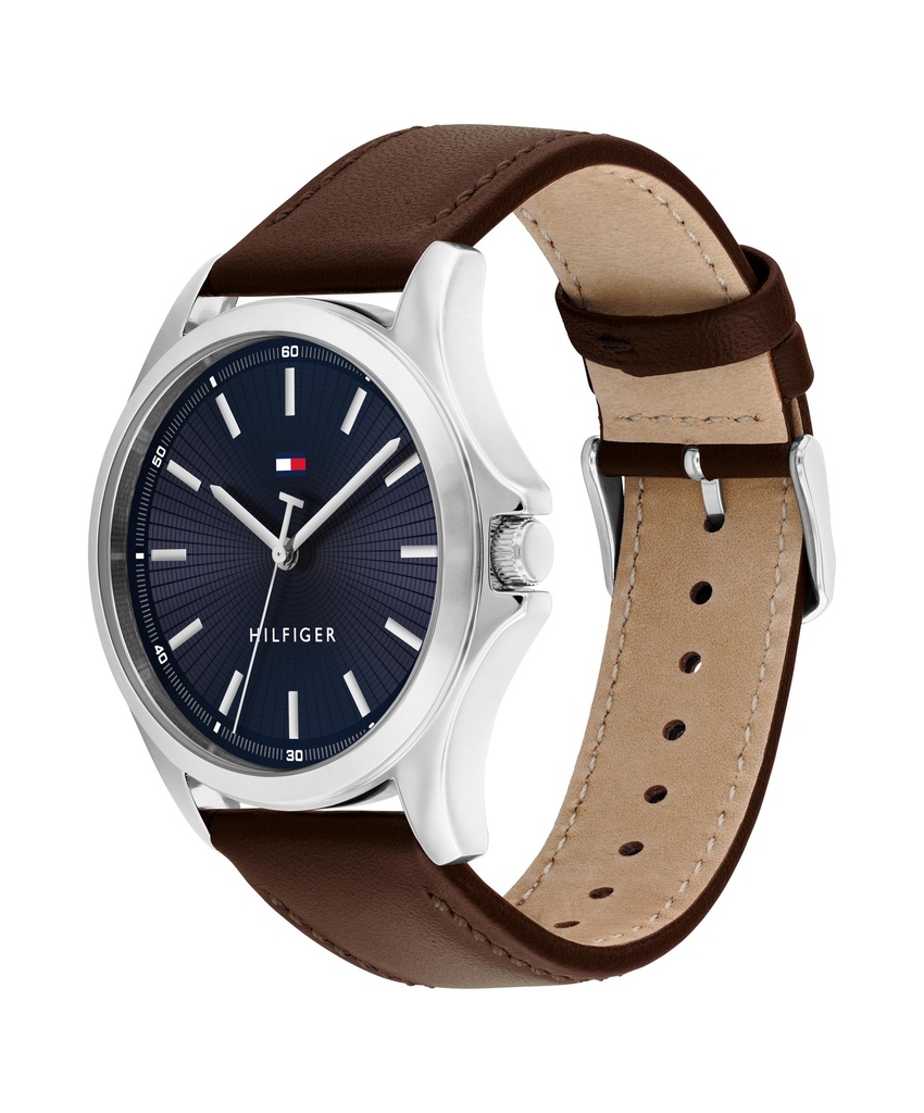 RELOJ TOMMY HILFIGER BRUCE AZUL Y PIEL MARRON HOMBRE