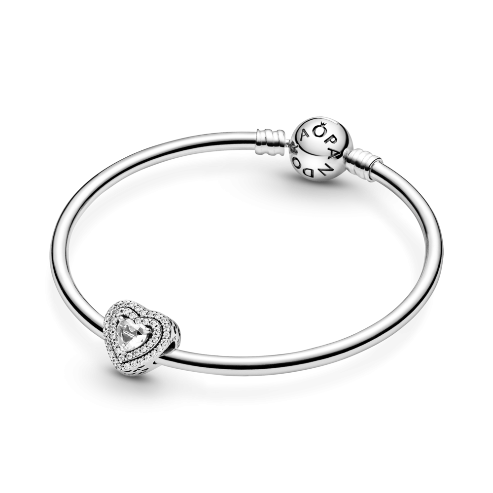 Charm Pandora Corazones Nivelados Brillantes