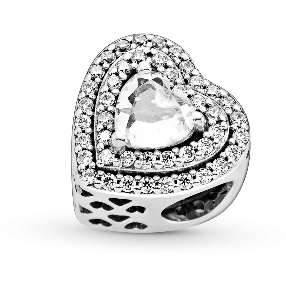 Charm Pandora Corazones Nivelados Brillantes