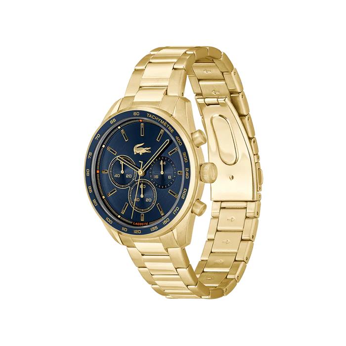 RELOJ LACOSTE BOSTON HOMBRE DORADO Y AZUL CRONOGRAFO