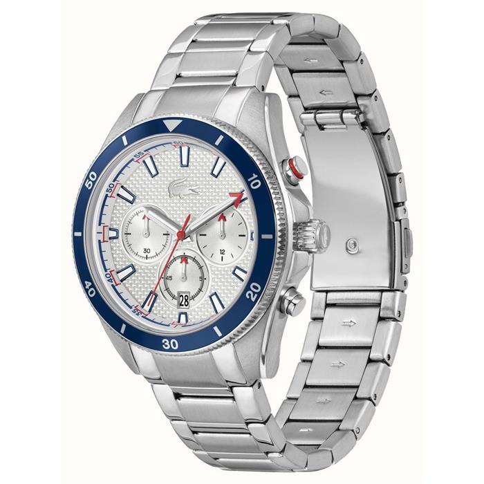 RELOJ LACOSTE MAINSAIL PLATEADO Y AZUL CRONOGRAFO HOMBRE