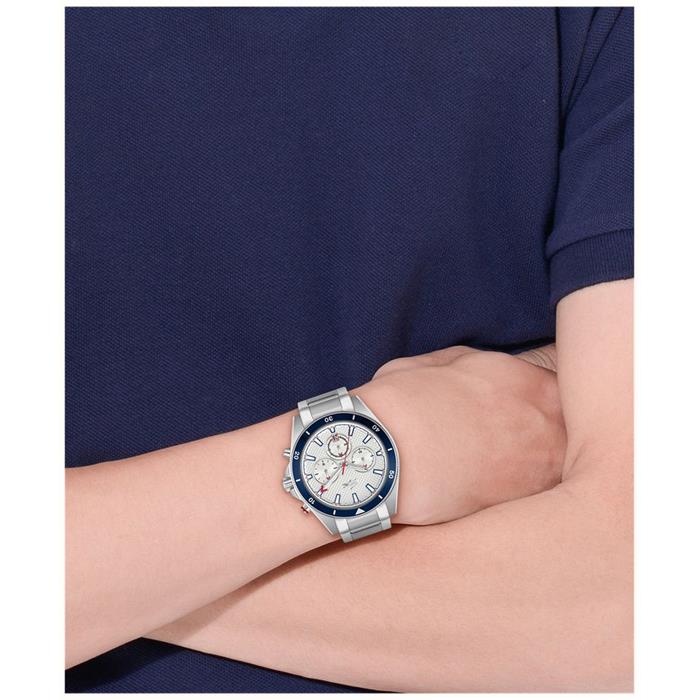 RELOJ LACOSTE MAINSAIL PLATEADO Y AZUL CRONOGRAFO HOMBRE