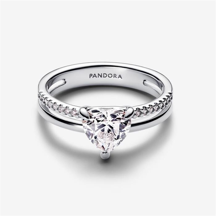 Anillo Pandora Corazón Doble Banda