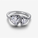 Anillo Pandora Corazones Halo Brillante