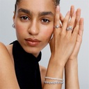 Anillo Pandora Corazón Ondulado en Pavé