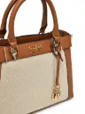 Bolso Guess Anadela 3 Compartimentos Satchel Coñac Natural