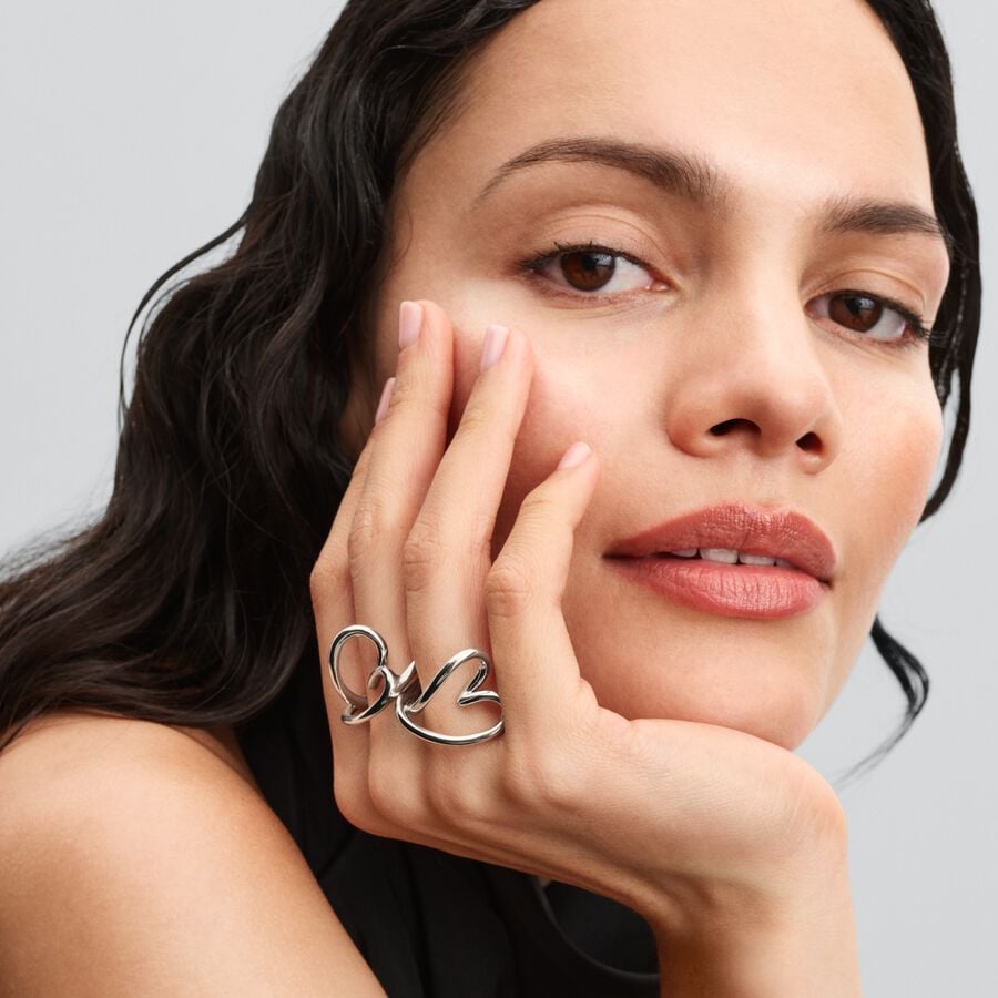 Anillo Pandora Corazón Forma Orgánica