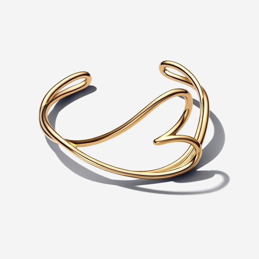 Pulsera Pandora Rígida Corazón Forma Orgánica