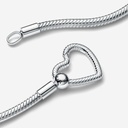 Collar Pandora Cadena de Serpiente con Cierre de Corazón