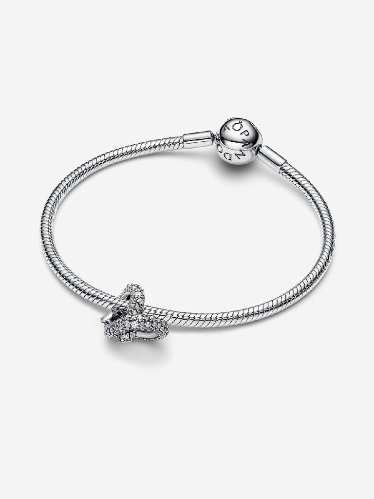 Charm Pandora Corazón Nudo Infinito y Pavé