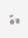Pendientes Pandora de Botón Corazón Rosa