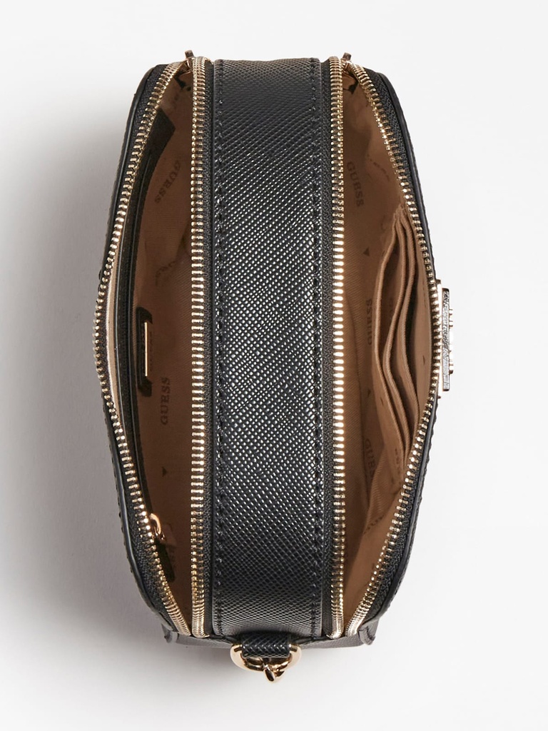 Bolso Guess bandolera Noelle Saffiano Negro