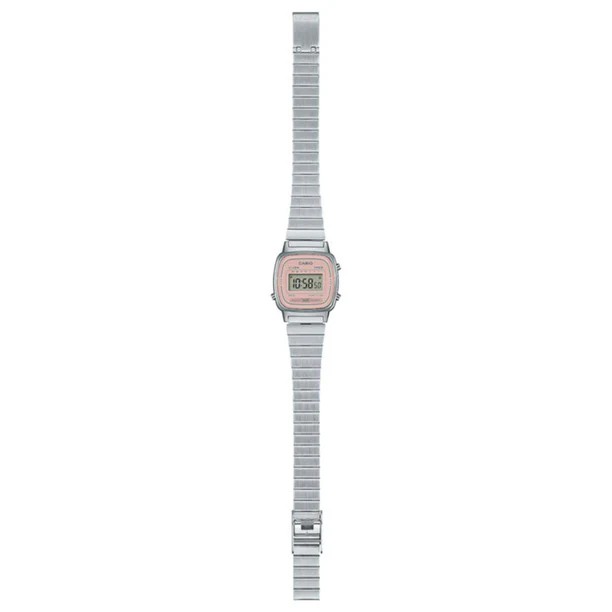 Reloj Casio Vintage Mujer Plateado Esfera Rosa LA670WEA-4A2EF