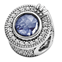 Charm Padora azul brillante de la corona Pandora