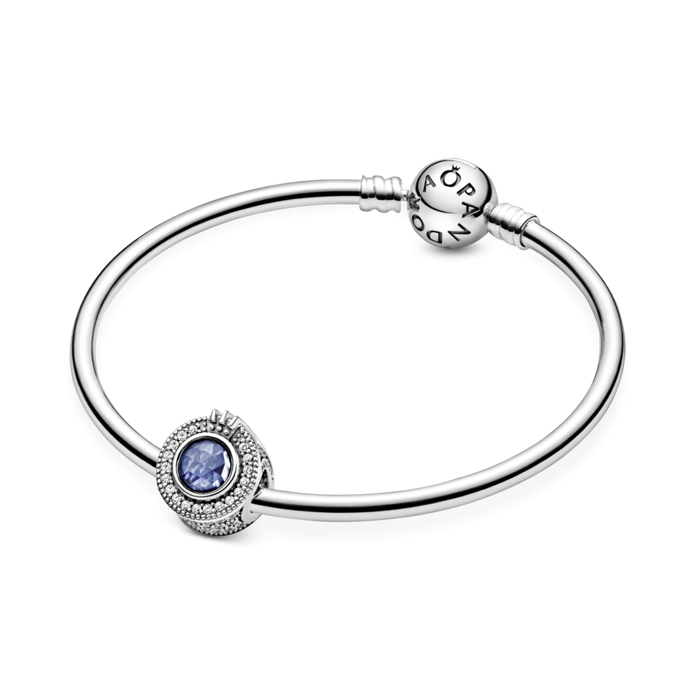 Charm Padora azul brillante de la corona Pandora