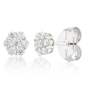 Pendientes Camaleoni  Plata Rodio Desmontable Flor WPD004/LP