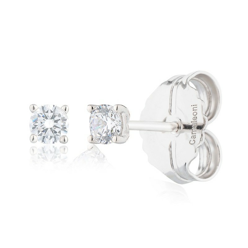 Pendientes Camaleoni  Plata Rodio Desmontable Cerco y Circulo WPD005/LP