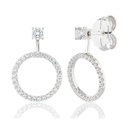 Pendientes Camaleoni  Plata Rodio Desmontable Cerco y Circulo WPD005/LP