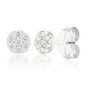 Pendientes Camaleoni  Plata Rodio Desmontable Cerco y 3 Circulos WPD006/LP