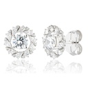 Pendientes Camaleoni  Plata Rodio Desmontable Solitario WPD010/LP