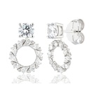 Pendientes Camaleoni  Plata Rodio Desmontable Solitario WPD010/LP