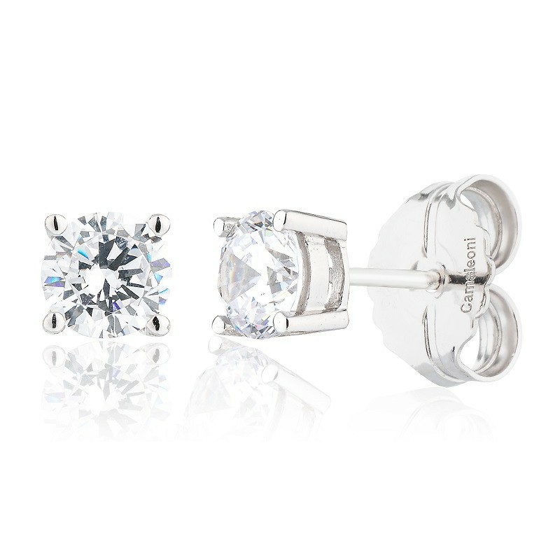 Pendientes Camaleoni  Plata Rodio Desmontable Solitario WPD010/LP