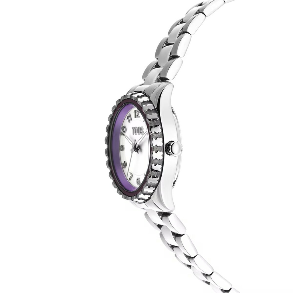 Reloj Tous Mujer T-Bear Analógico Acero Inoxidable Dial Malva 200351081