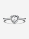 Anillo Pandora Halo y Corazón Grabable