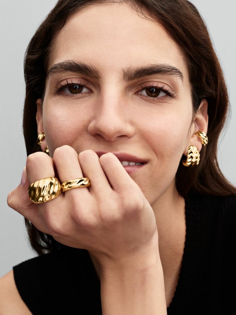 Anillo Pandora Banda Ancha Ondulada
