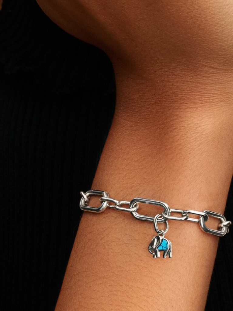Charm Pandora Mini Colgante Elefante Azul Turquesa