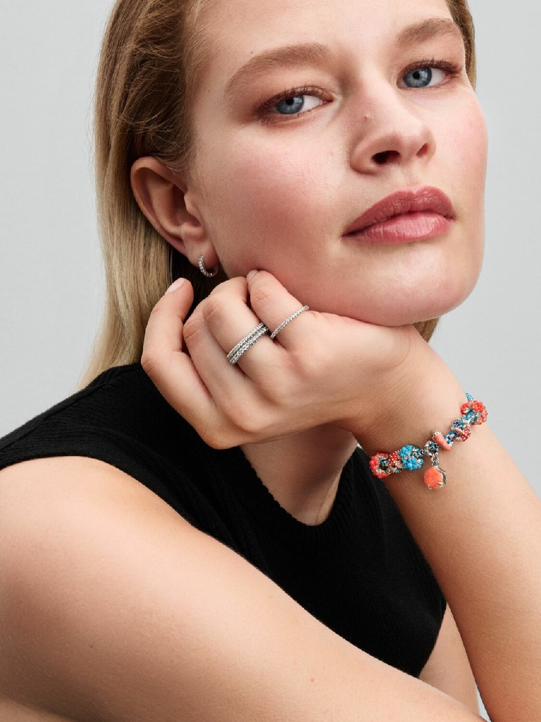 Charm Pandora Océano de Color Coral
