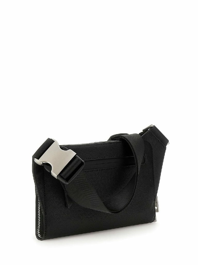Riñonera Guess Hombre Milano Saffiano Negro