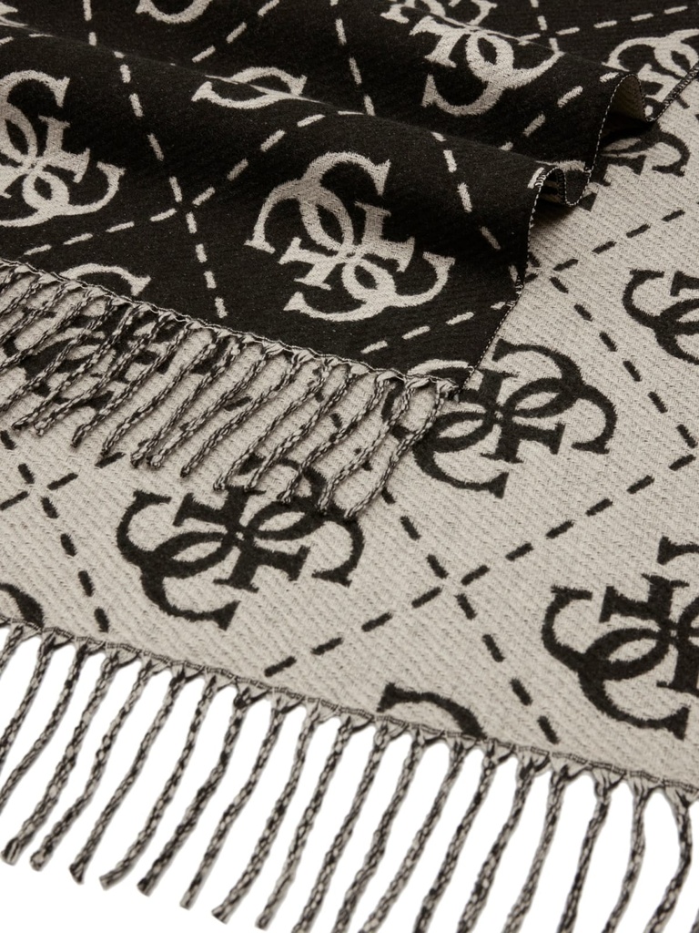 Bufanda Guess Vikky con logo 4G Negro / Gris