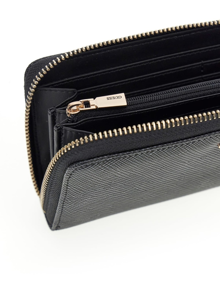 Cartera Guess Laurel SLF Large II Zip Around Negra SWZG7459146-BLACK