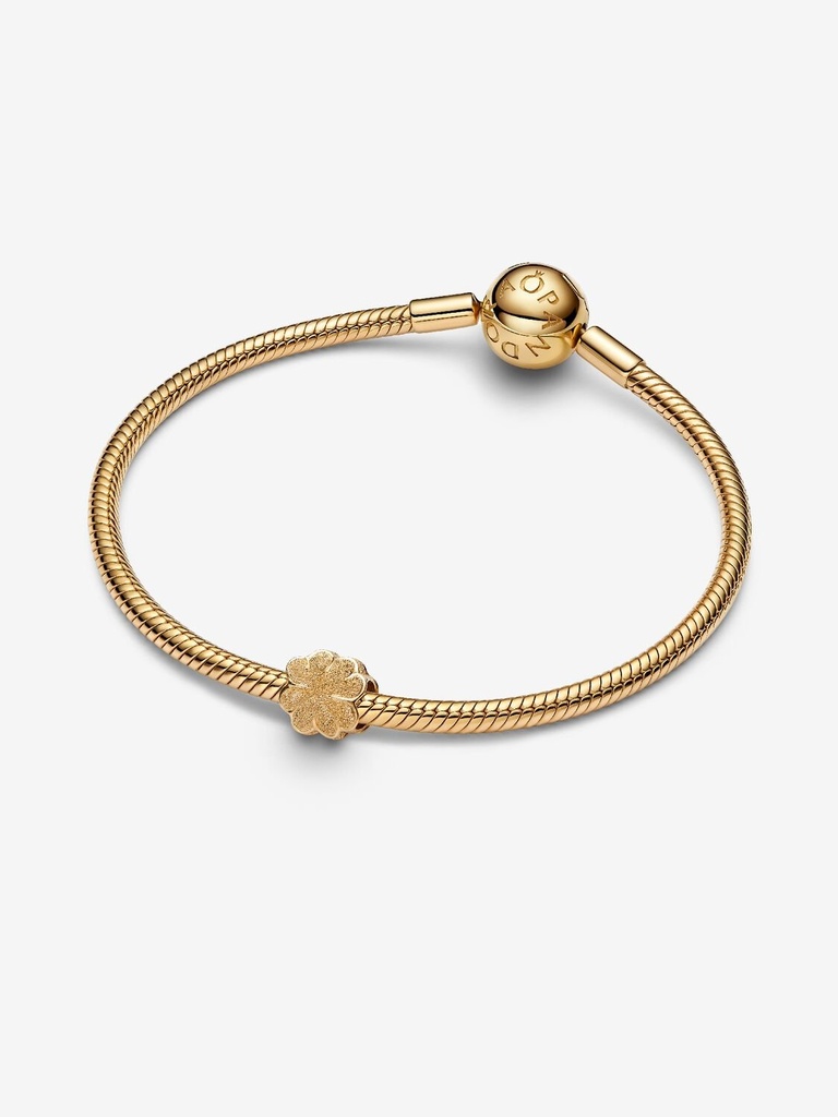 Charm Pandora Mini Trébol de Cuatro Hojas Dorado Texturizado 764047C00