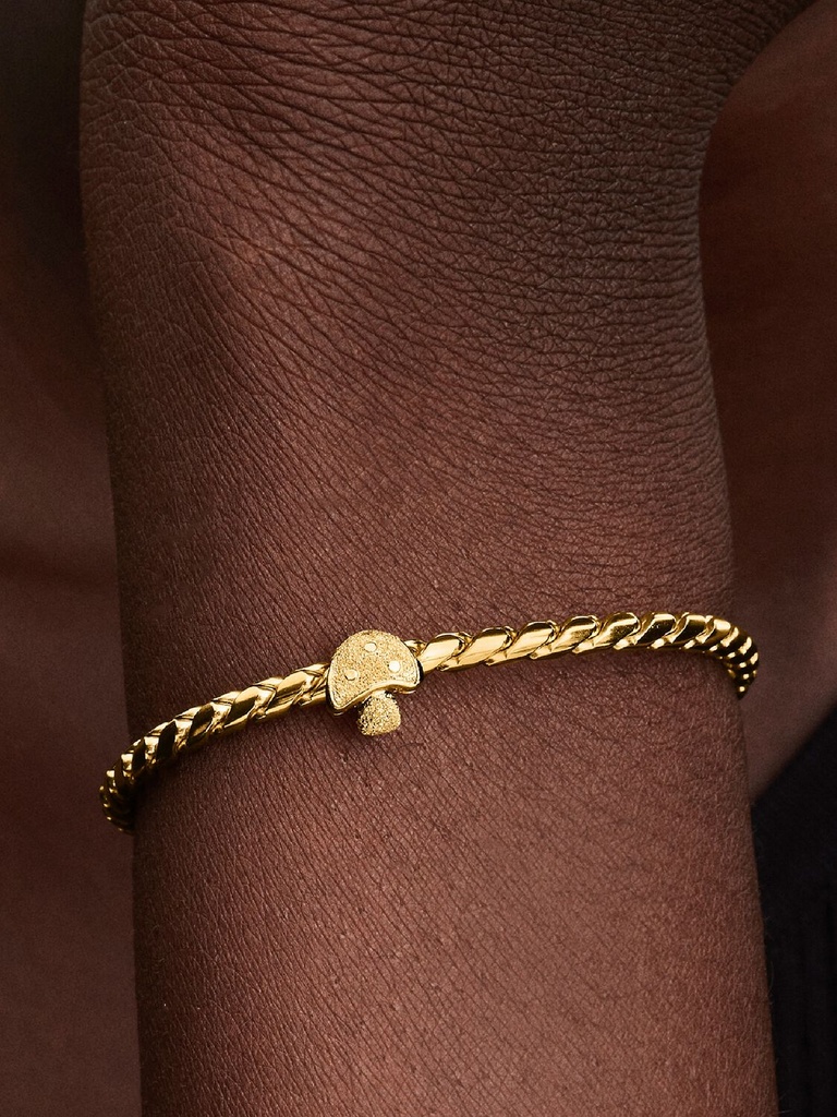 Charm Pandora Mini Champiñón Dorado Texturizado 764048C00