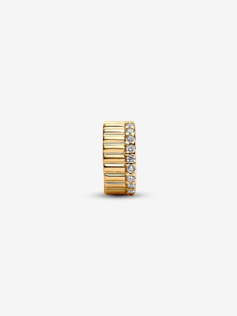 Charm Pandora Clip con Ranuras Brillantes en Dorado y Circonitas 764078C01