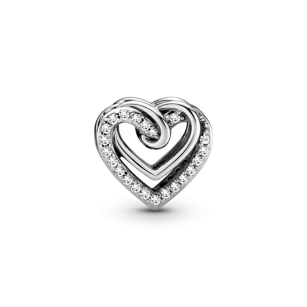 Charm Pandora Corazones Brillantes Entrelazados
